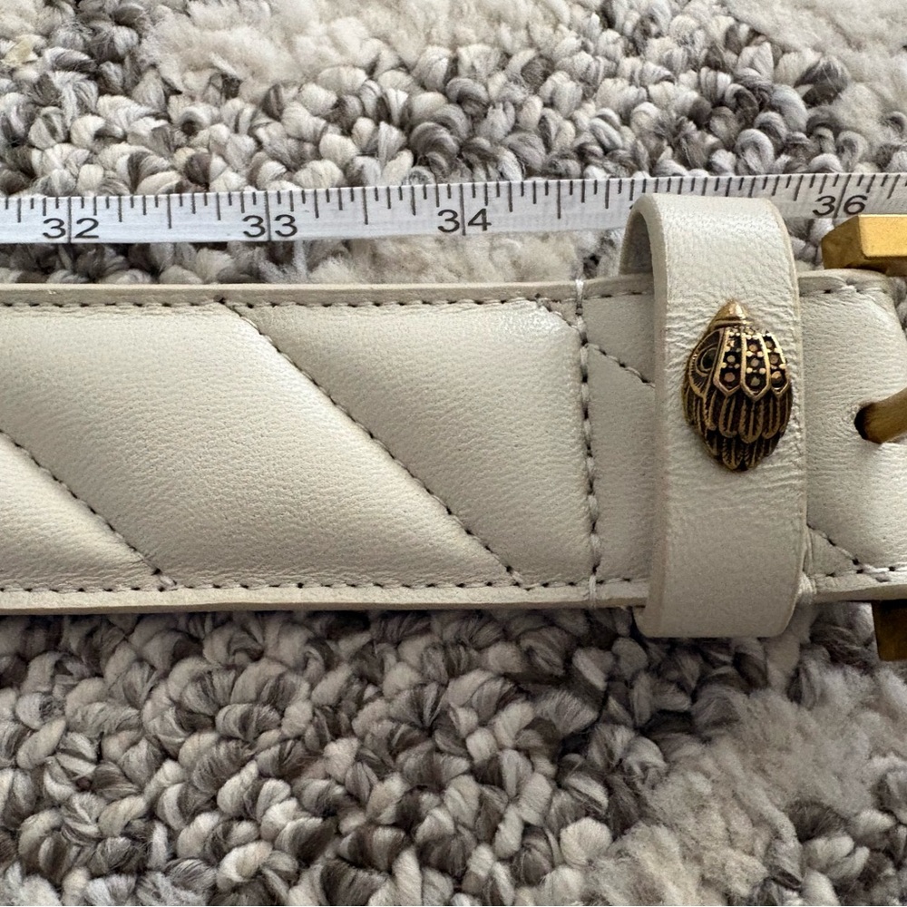 Kurt Geiger Cream Quilted Leather Belt Ivory Off-White - Picture 10 of 10